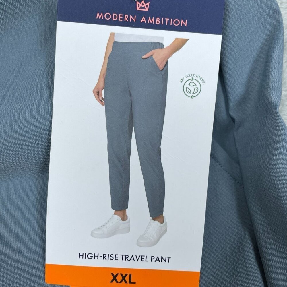 Modern Ambition Ladies High Rise Stretch Travel Pants Womens XXL Blue 0488 - Picture 3 of 14